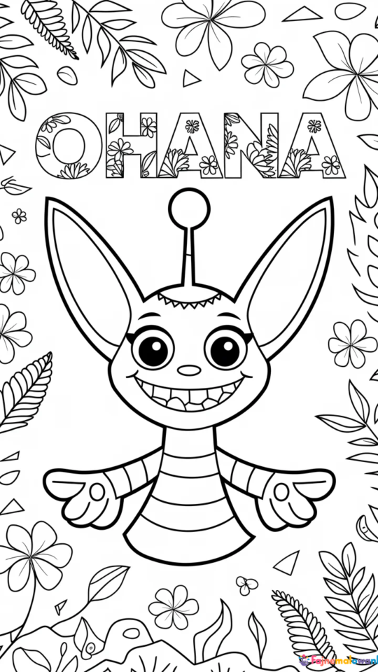 Kolorowanka Lilo i Stitch dla dzieci do druku i kolorowania