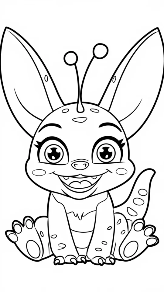 Kolorowanka do druku: Stitch z filmu Lilo i Stitch