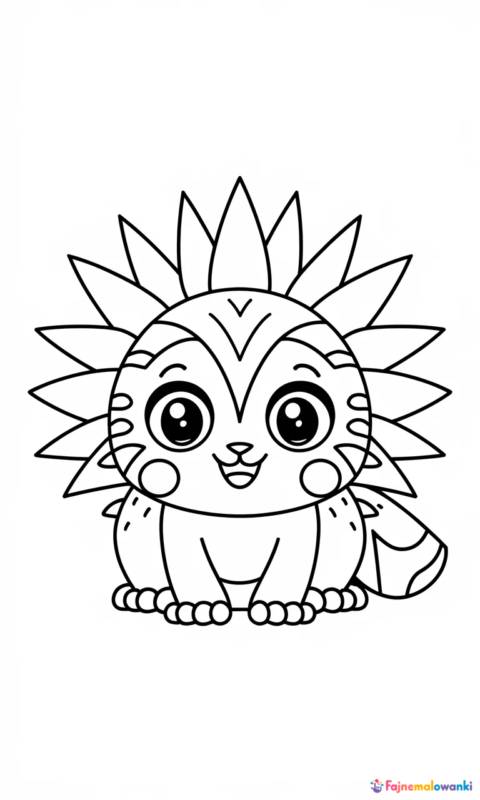 kolorowanka dla dzieci z uroczym stworkiem o kolczastej sierści i wesołym uśmiechu do pokolorowania - kolorowanki pokemon