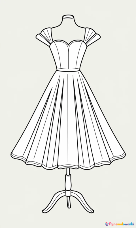 kolorowanka sukienka na manekinie