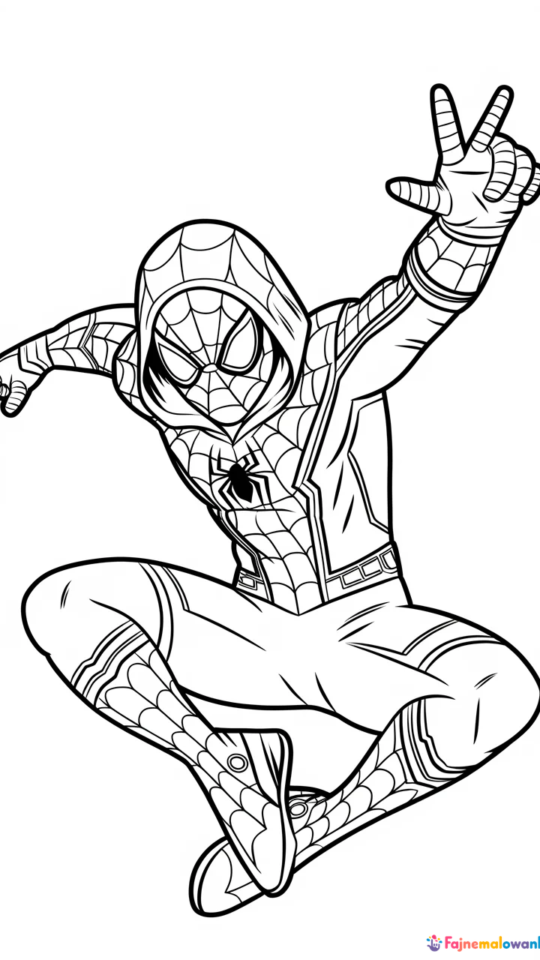 Kolorowanka do druku z postacią Spider-Man dla dzieci