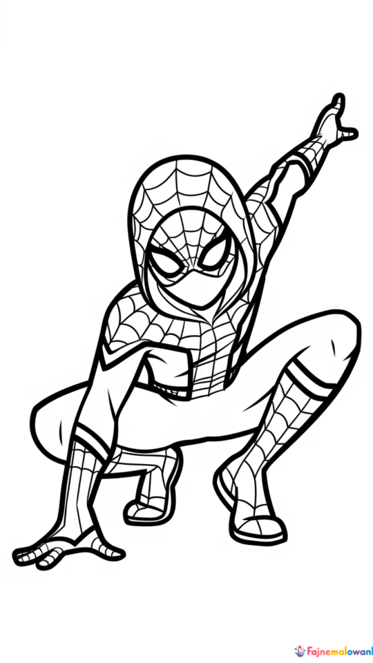 Kolorowanki do druku: Spiderman dla dzieci do pokolorowania