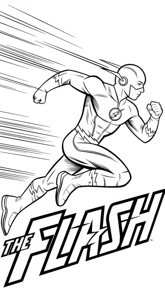 Kolorowanka do druku z postacią The Flash dla dzieci