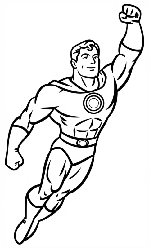 kolorowanka dla dzieci z superbohaterem w dynamicznej pozie do wydruku i pokolorowania - kolorowanki iniemamocni