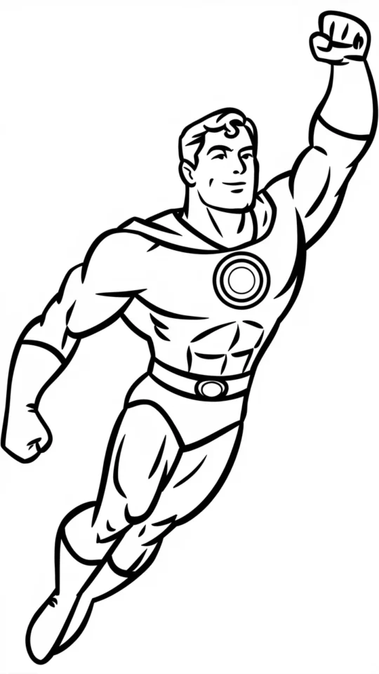 Kolorowanka do druku: Superman dla dzieci do pobrania