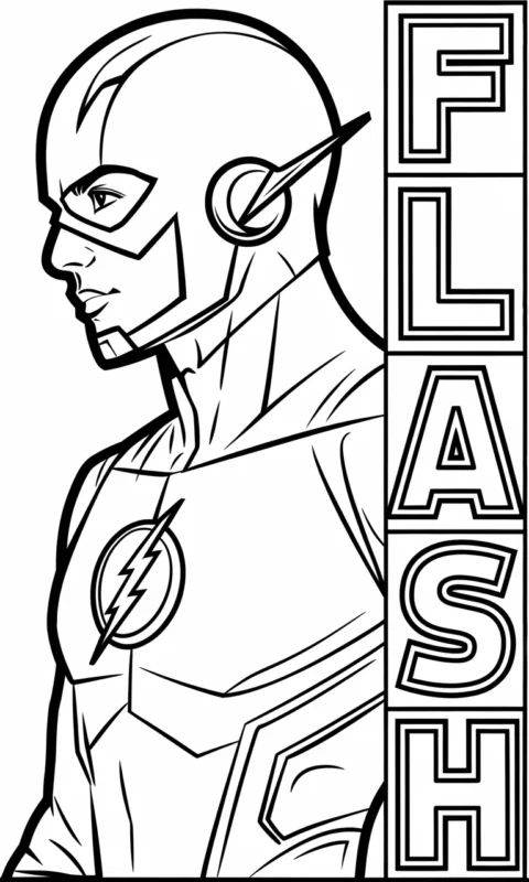 kolorowanka dla dzieci przedstawiająca superbohatera w masce i kostiumie do pokolorowania