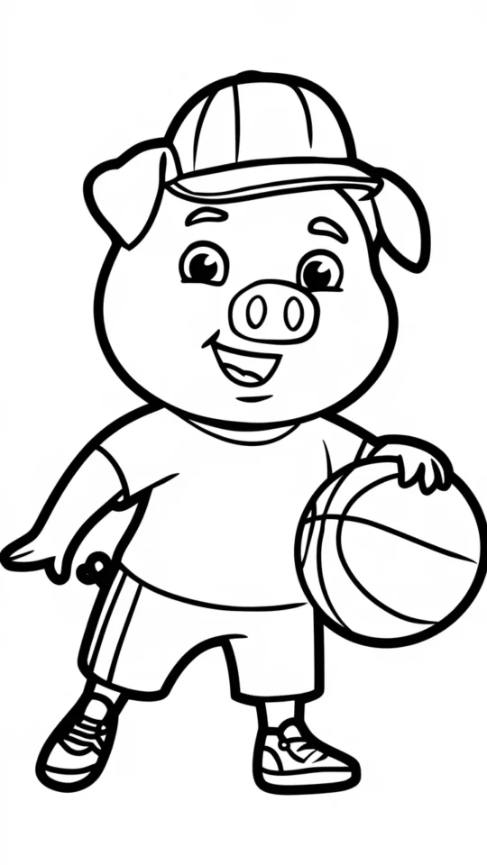 Kolorowanka Prosiak Porky: Kosmiczny Mecz dla Dzieci