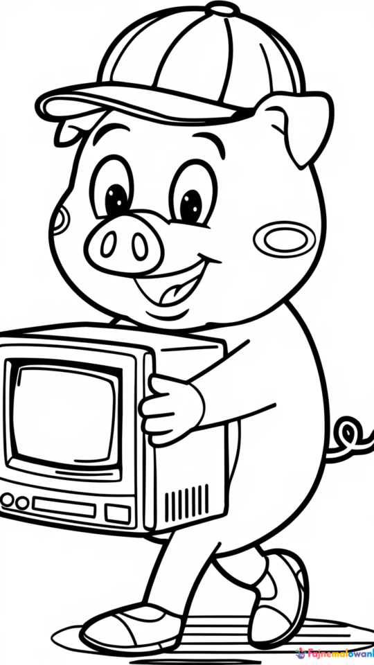 Kolorowanka Dziadek Świnki Peppy do druku dla dzieci