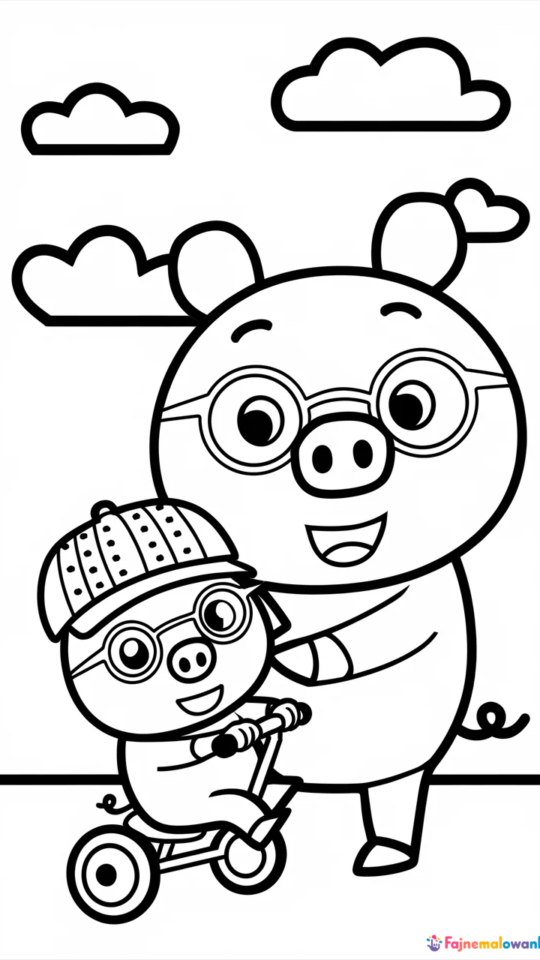 Kolorowanka Świnka Peppa do druku dla dzieci – zabawa i nauka