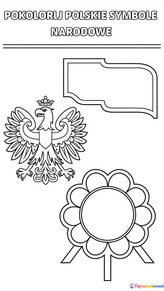 Kolorowanki z polskimi symbolami narodowymi dla dzieci
