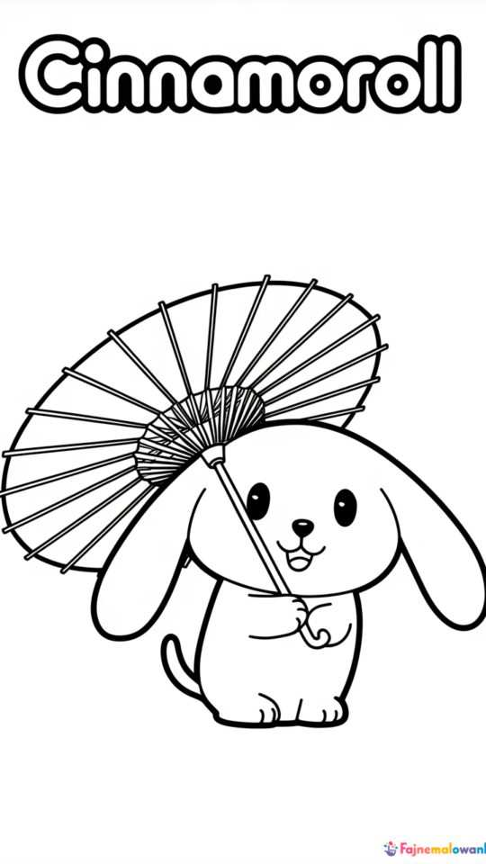 Kolorowanka do druku Cinnamoroll dla dzieci – darmowe szablony