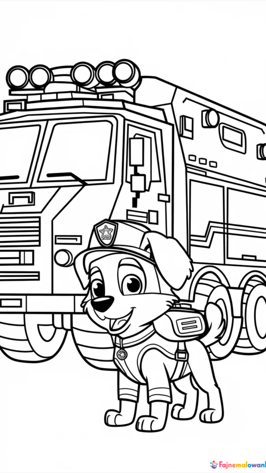 Kolorowanka do druku: Psi Patrol Chase dla dzieci