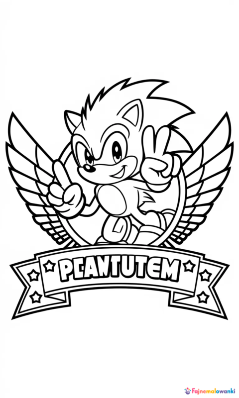 kolorowanka dla dzieci z szybkim jeżykiem w stylu gier wideo