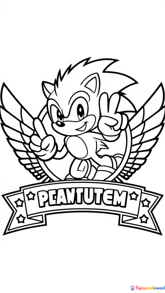Kolorowanka z Logo Sonic Mania do Druku dla Dzieci