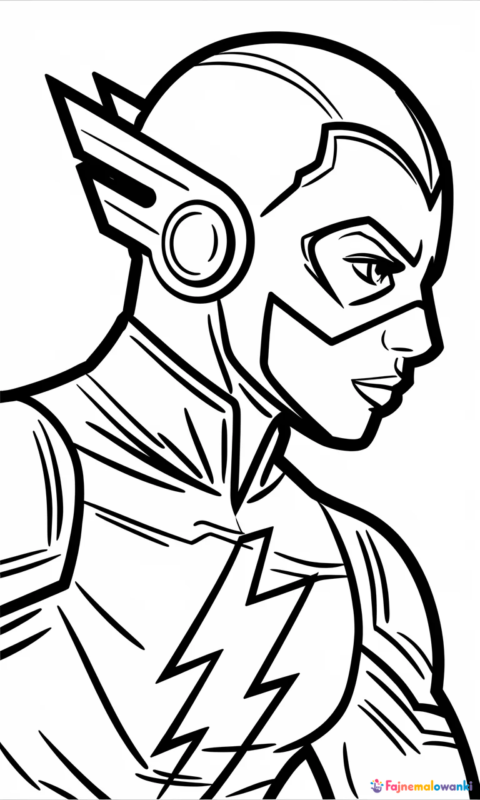 kolorowanka dla dzieci z szybkim superbohaterem w masce