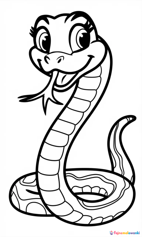 Wesoły wąż tańczący w kształcie serca - kolorowanka dla dzieci do wydruku z zabawnym zwierzątkiem - kolorowanki poppy playtime