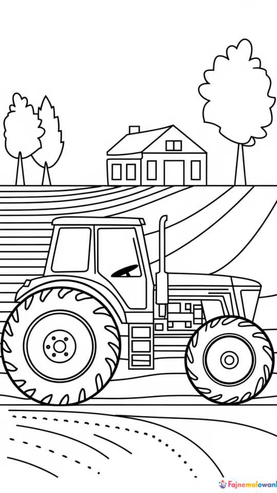 Kolorowanka Traktor na Farmie – Kolorowanki z Traktorami dla Dzieci