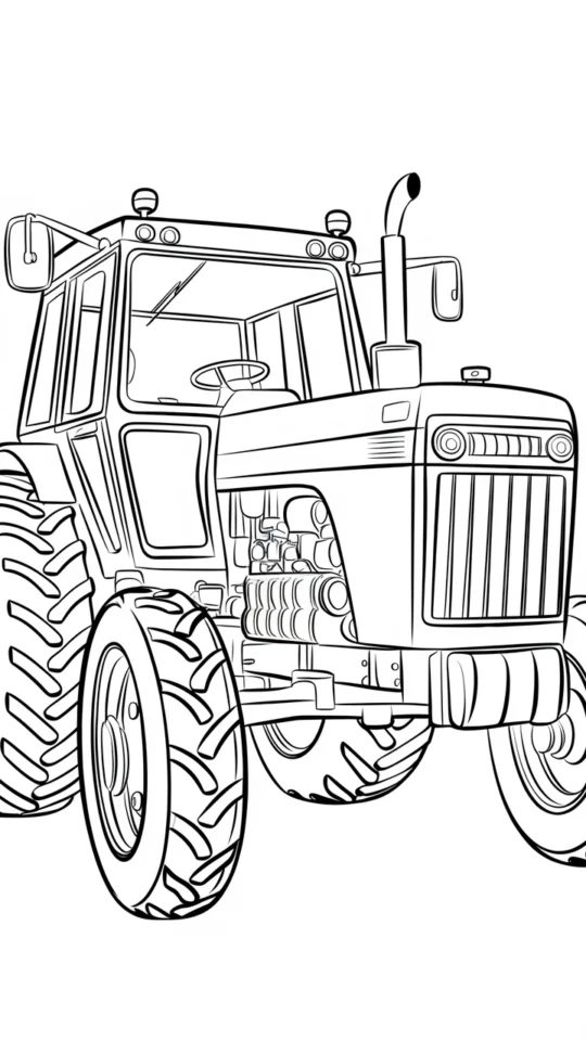 Kolorowanka traktor dla dzieci do druku – pojazdy rolnicze