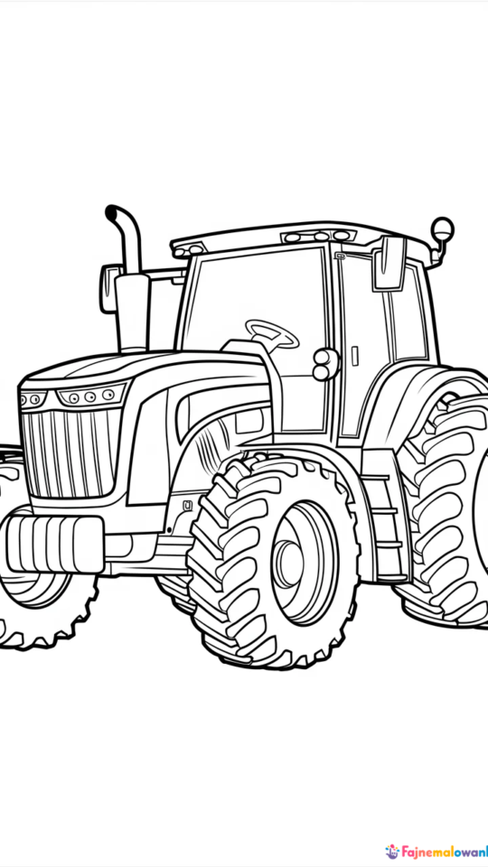 Kolorowanka do druku: Traktor dla dzieci – Kolorowanki Traktory