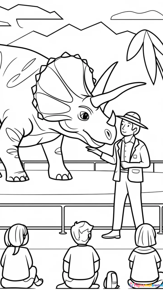 Kolorowanka Triceratops z Jurassic World dla dzieci do druku
