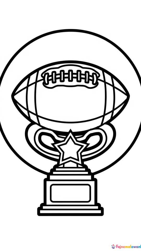 Kolorowanka z Pucharem Super Bowl dla fanów futbolu amerykańskiego