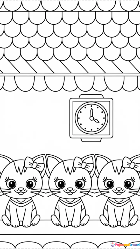 Kolorowanka do druku z Hello Kitty dla dzieci do pobrania