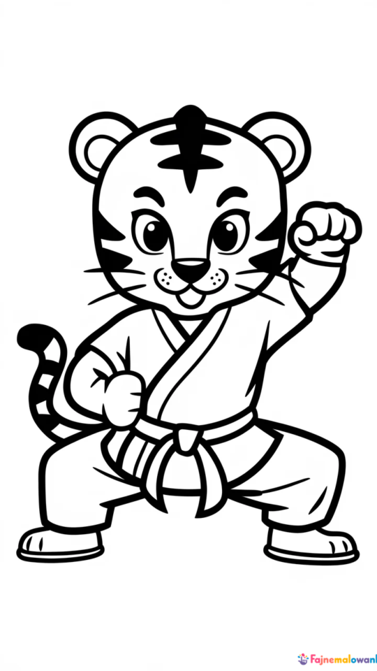 Kolorowanka Tygrysica Kung Fu Panda do druku dla dzieci