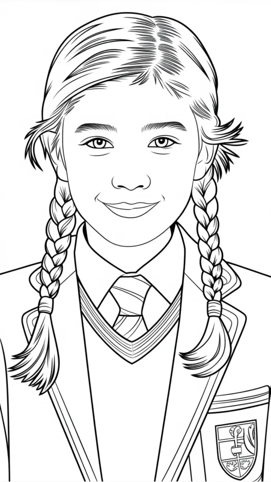 Kolorowanka z postacią Wednesday Addams do druku dla dzieci