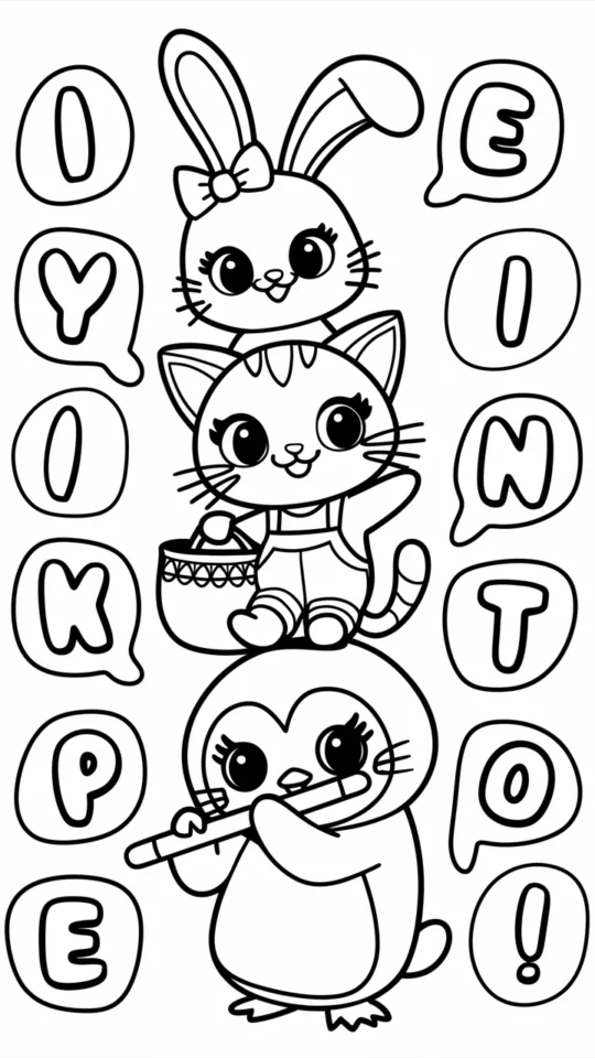 Kolorowanka Cinnamoroll, Hello Kitty i Kuromi do druku dla dzieci