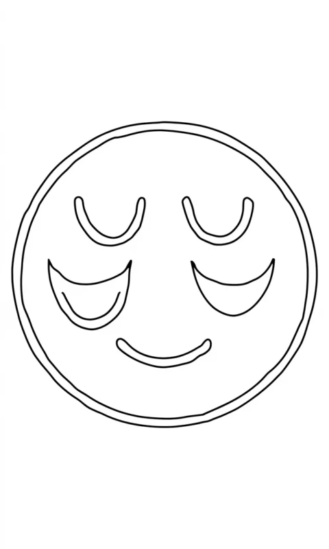 Prosta buźka do kolorowania z zamkniętymi