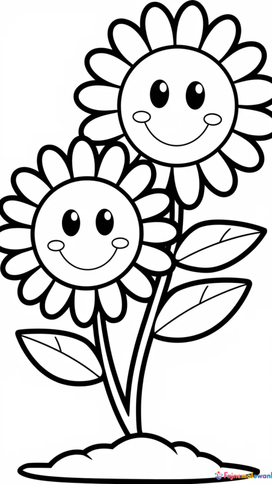 Kolorowanki Plants vs Zombies: Słoneczniki do Druku dla Dzieci