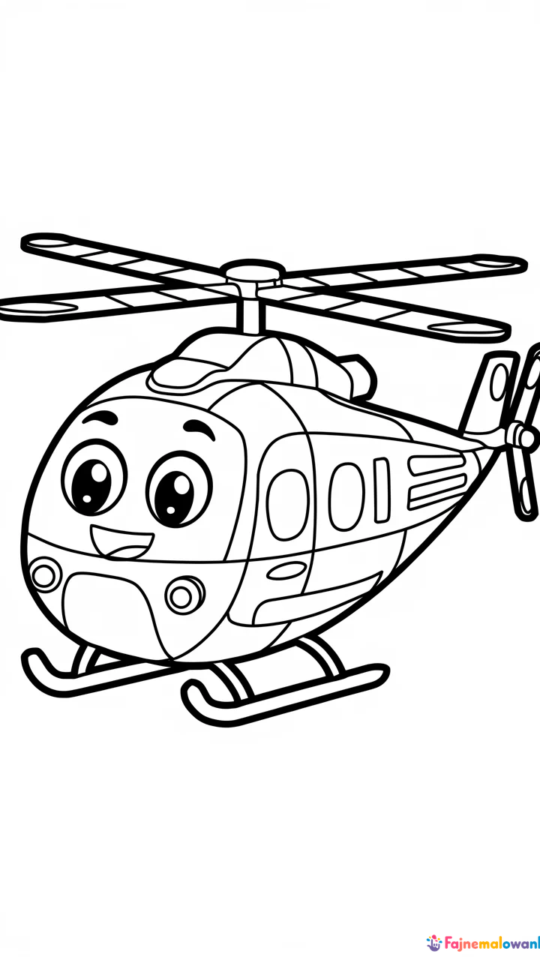 Kolorowanka do pobrania: Helikopter Frunia dla dzieci