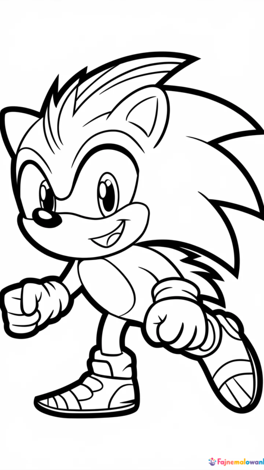 Kolorowanka Sonic i Złoty Pierścień dla Dzieci do Druku