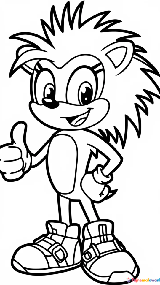 Kolorowanka do druku z postacią Sonic dla dzieci
