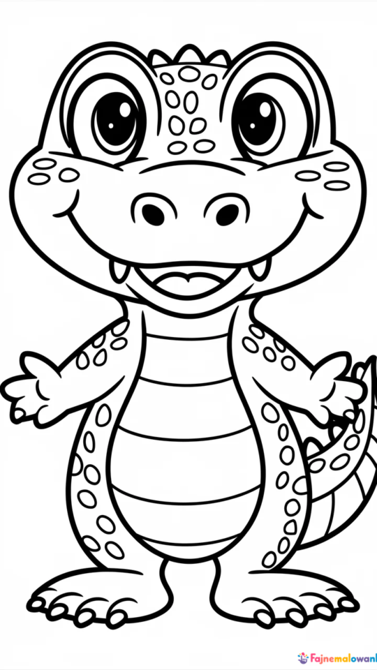 Kolorowanka do druku: Aligator z literą A dla dzieci