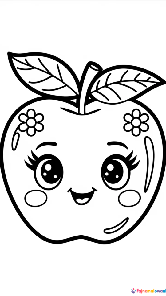 Kolorowanka z Jabłkiem Shopkins do Druku dla Dzieci