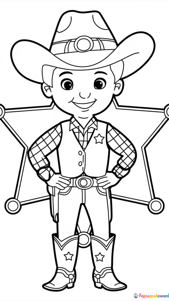 Kolorowanka Szeryf Chudy z Toy Story do druku dla dzieci