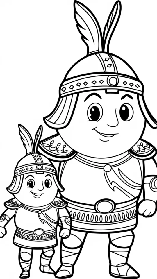 Kolorowanka do druku: Asterix i Obelix dla dzieci