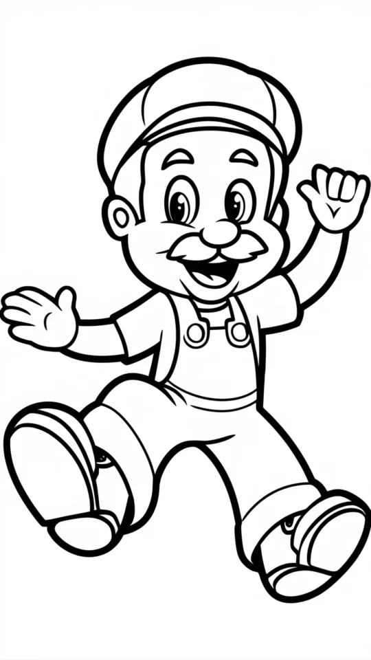 Kolorowanka do druku: Super Mario Bros dla dzieci i dorosłych
