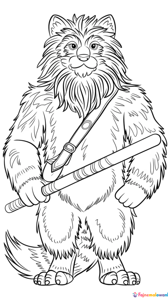 Kolorowanka do druku z Chewbaccą dla fanów Star Wars