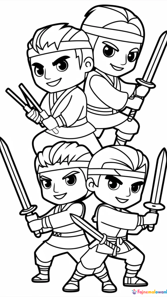 Kolorowanki z postaciami Lego Ninjago do druku dla dzieci