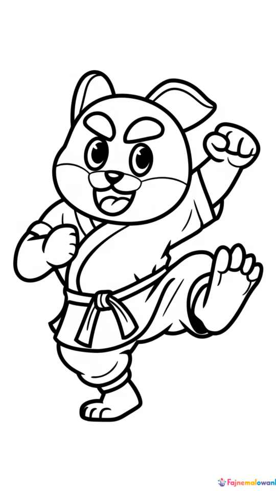 Kolorowanka z Kung Fu Panda do druku dla dzieci i dorosłych
