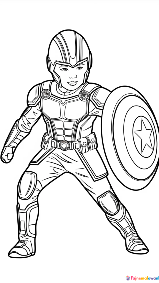 Kolorowanka Kapitan Ameryka dla dzieci – Avengers do druku