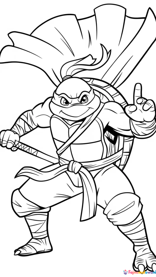 Kolorowanki do druku: Żółwie Ninja dla dzieci i dorosłych