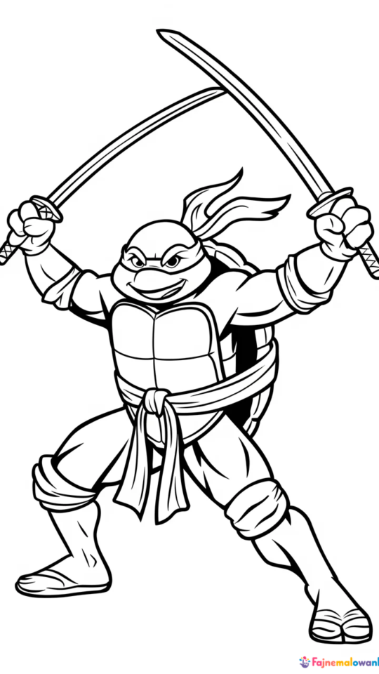 Kolorowanka Żółwie Ninja: Raphael do Druku i Kolorowania