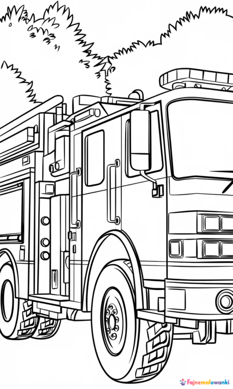 Kolorowanka wóz strażacki do druku