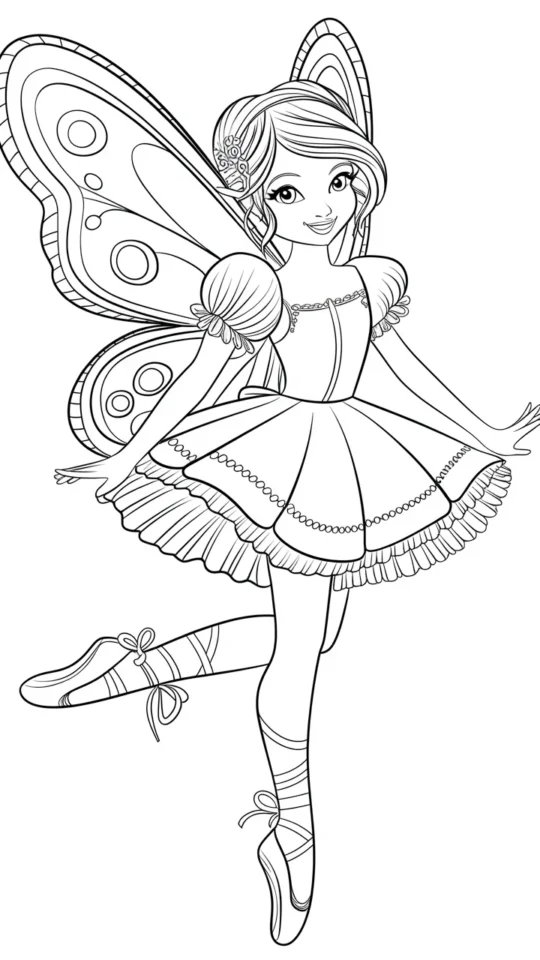 Kolorowanka: Lalka Monster High z motylimi skrzydłami do druku