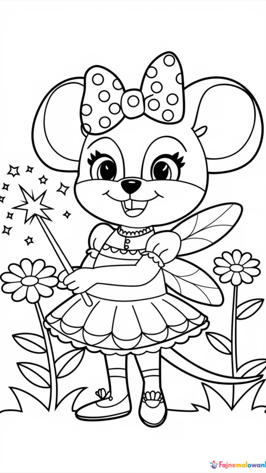 Darmowa kolorowanka: Myszka Minnie i magiczne czary do pobrania