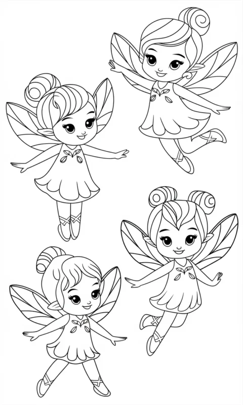 magiczne wróżki leśne w zwiewnych sukienkach i skrzydełkach