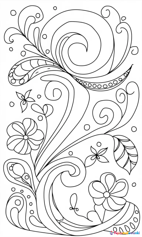 kolorowanka antystresowa z ozdobnymi wzorami floralnymi